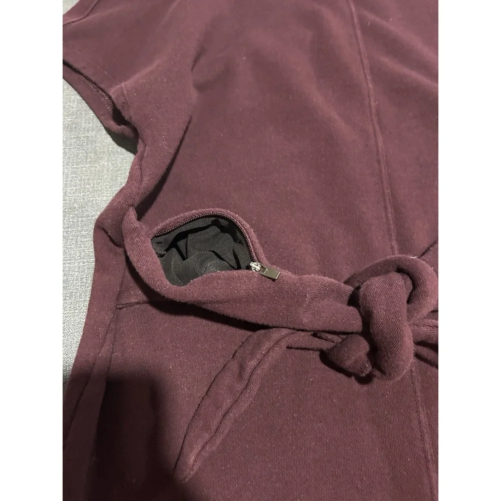 Athleta Womens Size Small Sweatshirt Tie Front Casual Mini Dress Short Sleeve - Picture 4 of 9